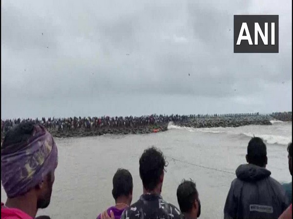 Four fishermen went missing after a boat capsized in the sea at Kodeti in Karnataka's Udupi district. (Photo/ANI)