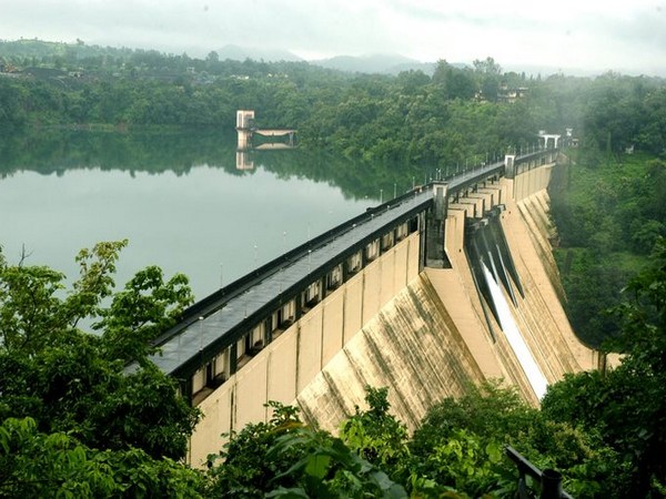 One gate of Modak Sagar dam was opened after it started overflowing. [Photo/ANI]