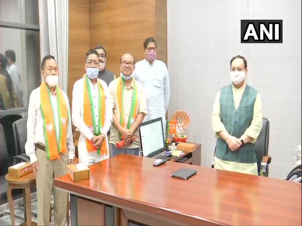 Five Manipur MLAs who joined BJP today and met party's national president Jagat Prakash Nadda