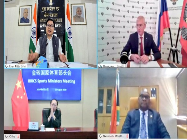 Sports Ministers of BRICS meet via video conference to assess the impact of Covid 19 on sports (Photo/ Kiren Rijiju Twitter)