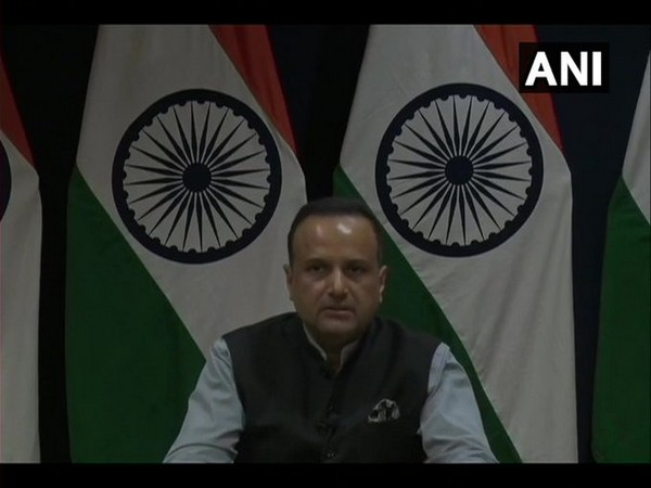 MEA spokesperson Anurag Srivastava speaking during virtual press briefing on Thursday. Photo/ANI