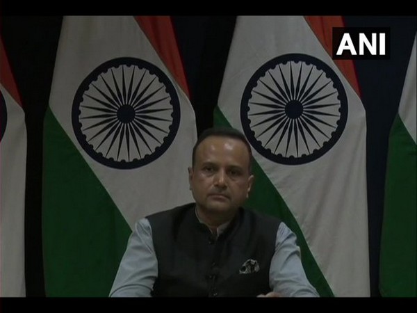 MEA spokesperson Anurag Srivastava speaking during virtual press briefing on Thursday. Photo/ANI
