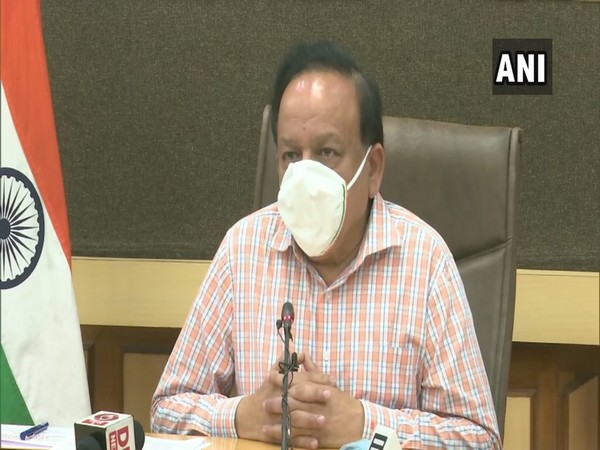 Union Health Minister Dr Harsh Vardhan during the press conference on Friday. (Photo/ANI)