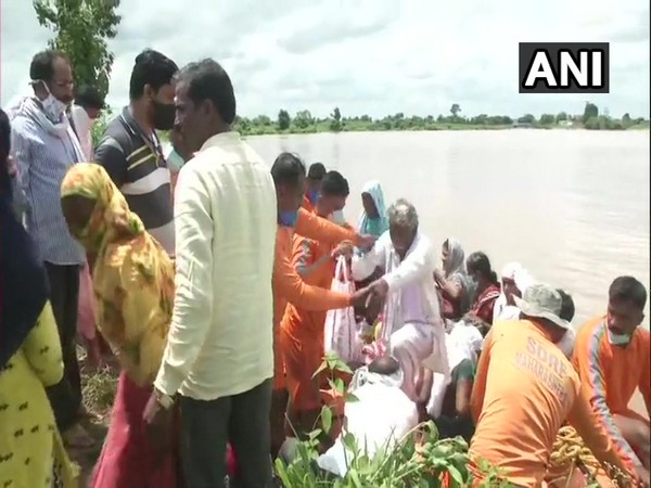 The State Disaster Rescue Force in Nagpur carrying out rescue operation in Chikna village. (Photo/ANI)