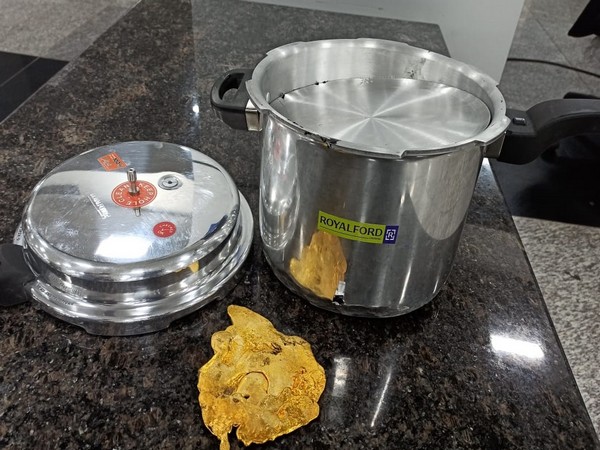 The gold was found concealed inside a pressure cooker.