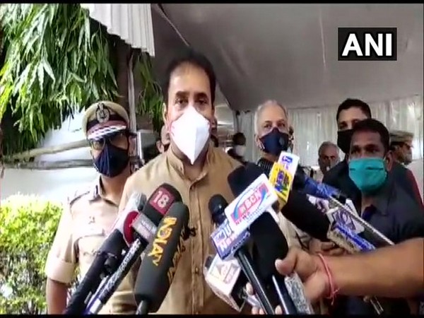 Maharashtra Home Minister Anil Deshmukh speaking to reporters in Nagpur on Saturday. Photo/ANI