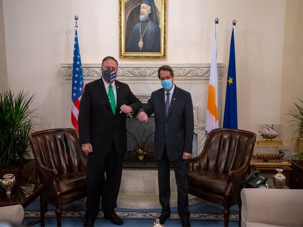 US Secreatry of State Michael Pompeo with Cyprus President Anastasiades. (Photo credit: Michael Pompeo official twitter)
