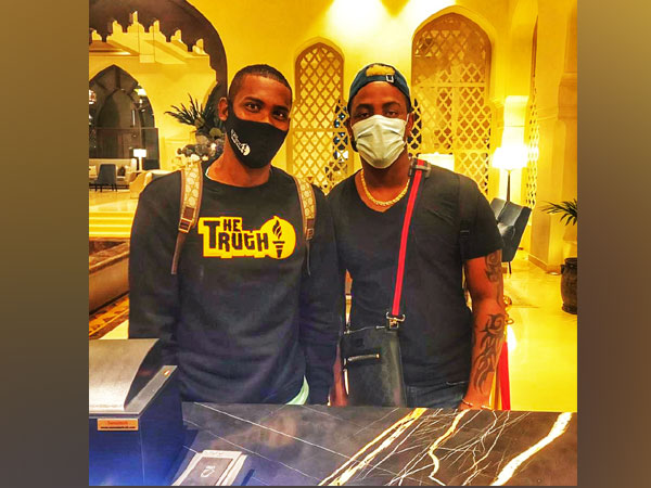 Keemo Paul, Shimron Hetmyer arrive in Dubai ahead of IPL. (Photo/ Delhi Capitals Twitter) 