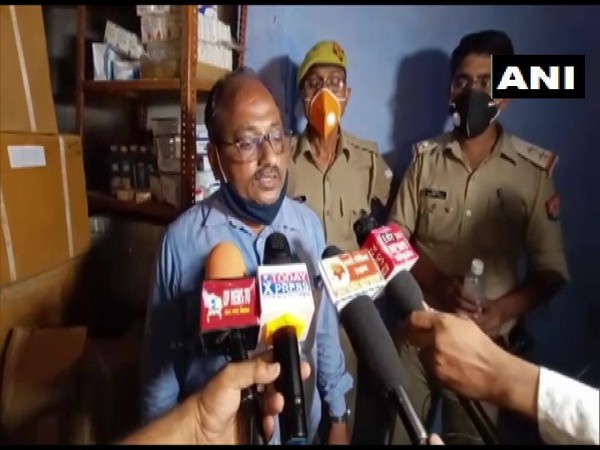 Drug Inspector Govind Lal Gupta informed that illegal and counterfeit drugs worth Rs 1.5 crores was seized in Prayagraj on Sunday. [Photo/ANI]