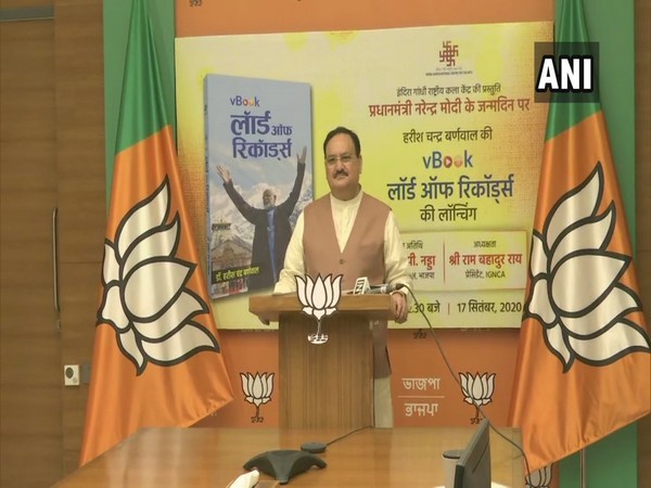 BJP national president JP Nadda at the book launch event (Photo/ANI)