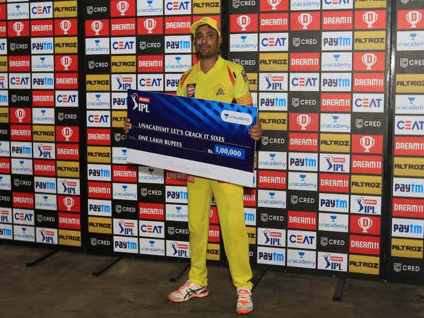 Ambati Rayudu with Player of the Match award. (Photo/ IPL Twitter)