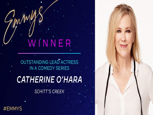 Catherine O'Hara wins 'Outstanding Lead Actress in a Comedy Series' for her portrayal of Moira Rose in Netflix's 'Schitt's Creek'.  (Photo/ Television Academy Twitter)