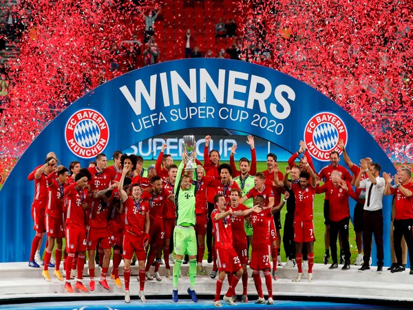Bayern Munich players celebrating after UEFA Super Cup victory. (Photo/ Bayern Munich Twitter)