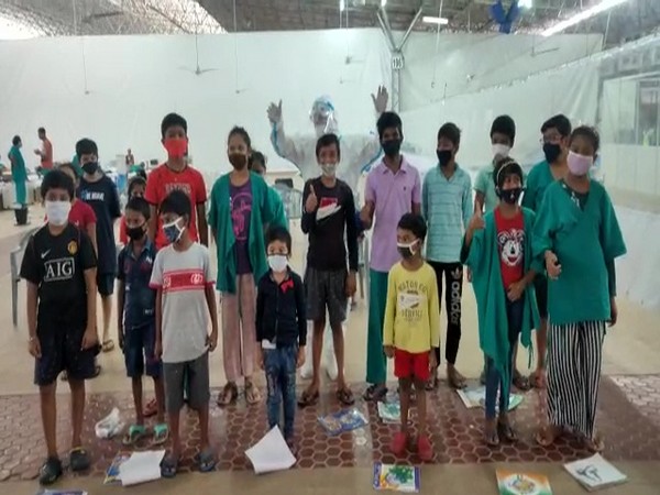 Children at the Sardar Patel COVID Care Centre and Hospital, Radha Soami Satsang Beas. (Photo/ANI)