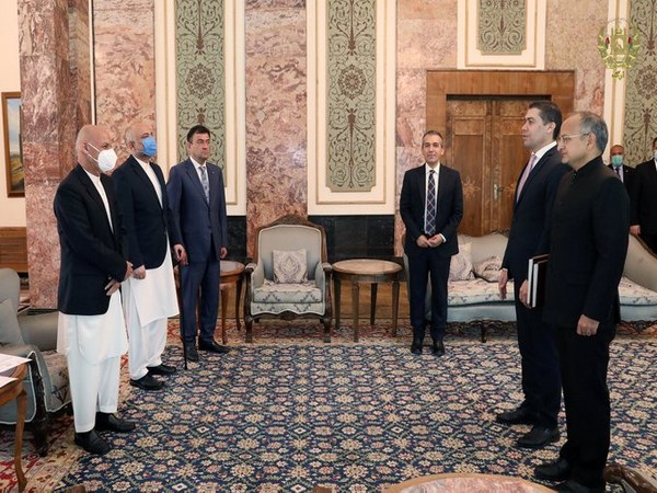 Afghanistan President with new Indian Ambassador Rudrendra Tandon on Saturday. (Photo credit: President's Spokesperson Sediq Sediqqi Twitter)