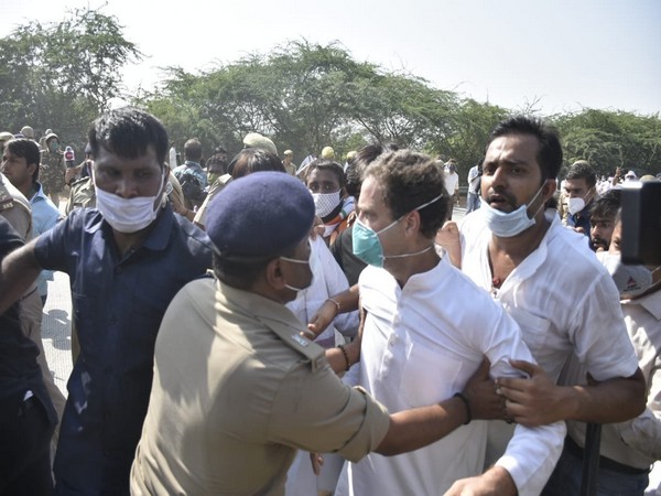 Congress leader Rahul Gandhi was roughed up by the Uttar Pradesh Police. (Photo/ANI)