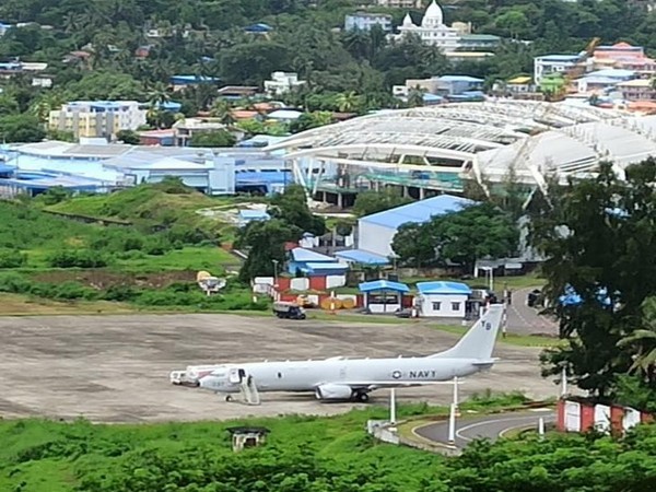 American Navy P-8 anti-submarine warfare aircraft at the Andaman and Nicobar Islands. 