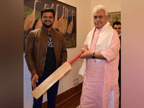 Former India batsman Suresh Raina with J&K Lt Governor, Manoj Sinha. (Photo/ Suresh Raina Twitter)