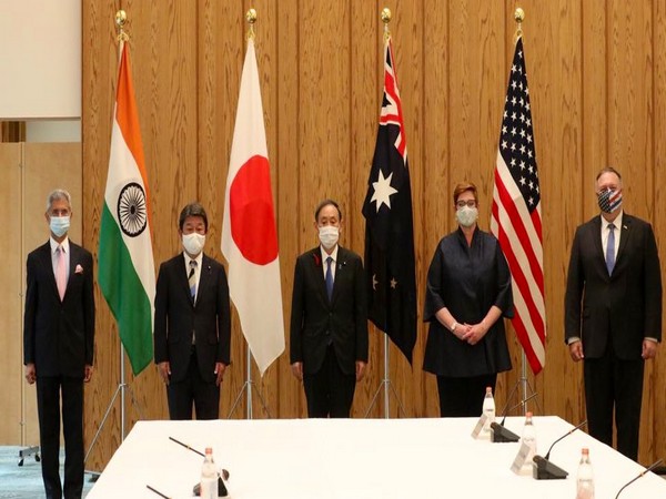 External Affairs Ministers S Jaishankar with US Secretary Michael Pompeo, Australiam Foreign Minister Marise Payne and Japanese Foreign Minister Toshimitsu Motegi. (Twitter/S Jaishankar)