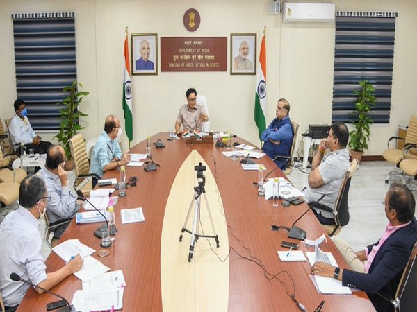 Kiren Rijiju holds review meeting with IOA officials (Photo/ Kiren Rijiju Twitter)