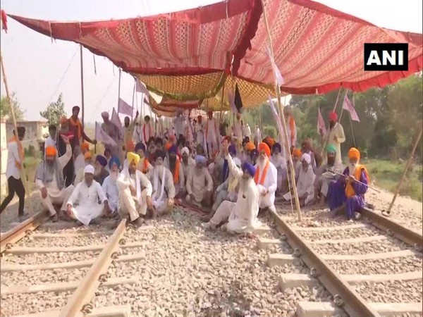 Kisan Mazdoor Sangharsh Committee held protest on Thursday (Photo/ANI)