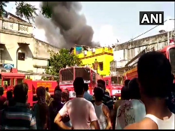 Fire fighting operation underway at a plastic factory in Kolkata (Photo/ANI)