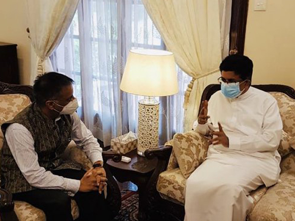 Indian High Commissioner Gopal Baglay with Minister of Energy of Sri Lanka, Udaya Gammanpila on Thursday. (Photo Credits: IndiaInSriLanka Twitter)