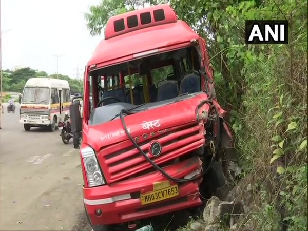 BEST Bus number 27 met with an accident at Eastern Express Highway (Photo/ANI)