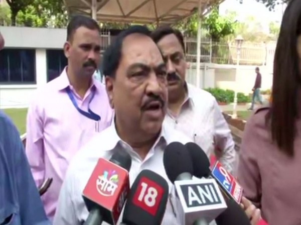 BJP leader Eknath Khadse speaks to media in Mumbai on Wednesday [Photo/ANI]
