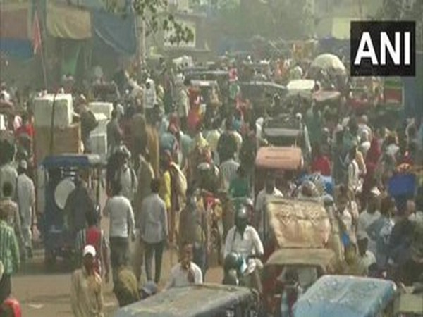Visual from Sadar Bazaar, Delhi on Monday. (Photo/ANI)