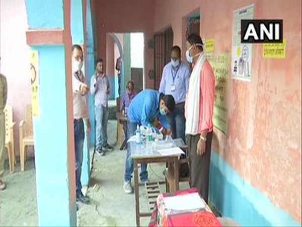 Visual from polling booth number 8 in Khagaria on Tuesday. (Photo/ANI)