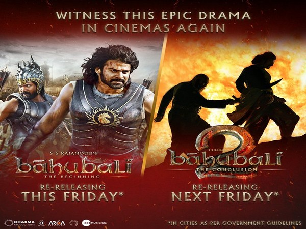 Posters of 'Baahubali : The Beginning,' and 'Baahubali: The Conclusion.' (Image Source: Twitter)