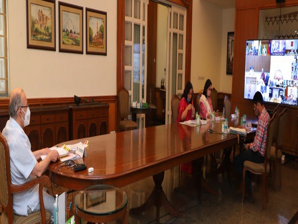 Delhi LG Anil Baijal at the COVID-19 review meeting. (Photo: @LtGovDelhi Twitter)