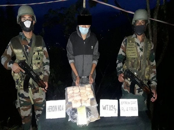 The Assam Rifles apprehended a man and seized 119 grams of heroin. 