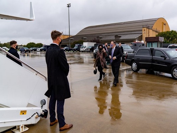 US Secretary of State Michael Pompeo boarding his flight for his Indo-Pacific visit. (Photo credit: Twitter/Secretary Pompeo)
