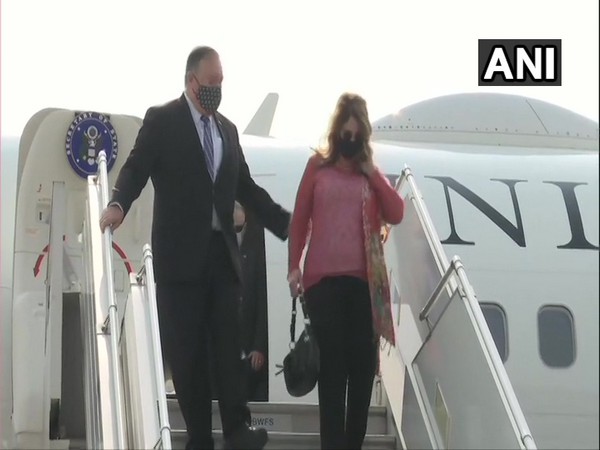 US Secretary of State Mike Pompeo along with wife Susan arrive in Delhi (Photo /ANI)