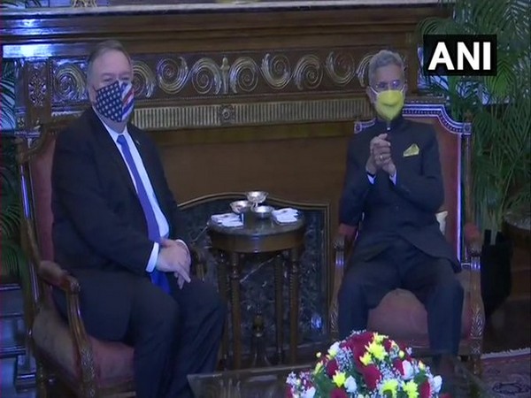 EAM S Jaishankar met US Secretary of State Michael Pompeo on Monday. Photo/ANI