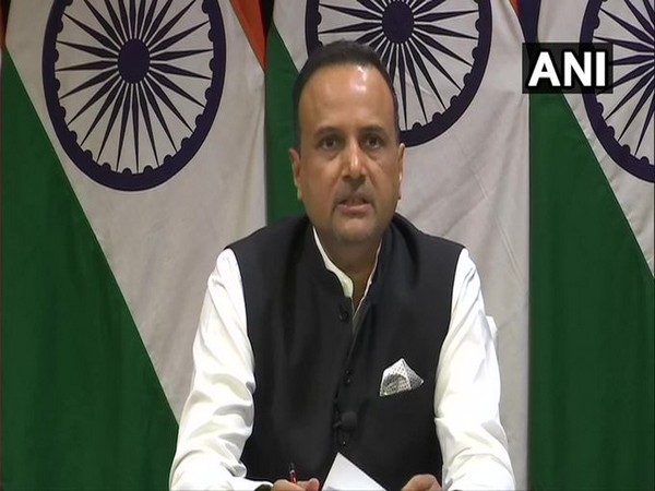 MEA spokesperson Anurag Srivastava speaking during virtual press briefing on Thursday. Photo/ANI