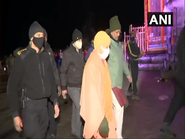 Chief Ministers of UP, Uttarakhand at Kedarnath temple. Photo/ANI