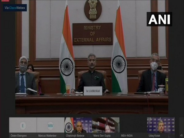 External Affairs Minister S Jaishankar speaking at the virtual India-Nordic-Baltic Conclave on Thursday. Photo/ANI