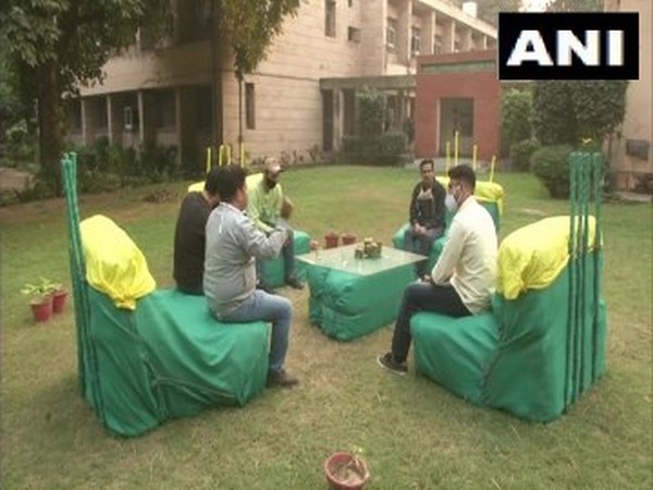 Furniture made out of paddy stubble displayed at Punjab Agriculture University in Ludhiana (Photo/ANI) 