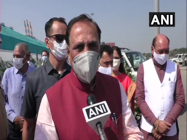 Gujarat Chief Minister Vijay Rupani in conversation with ANI. (Photo/ANI)