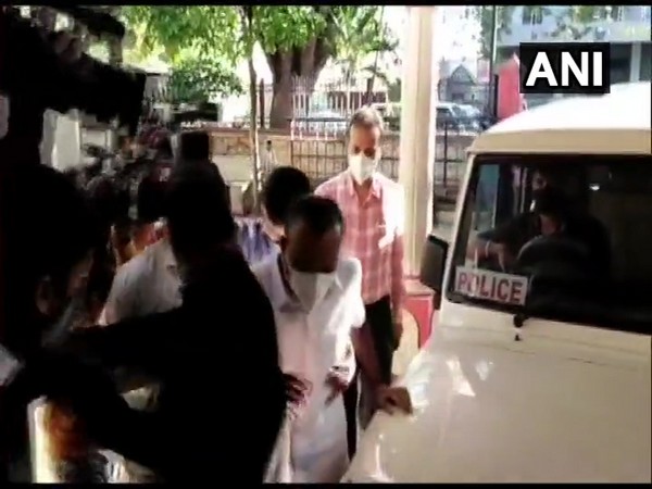 Congress leader and former Bengaluru Mayor Sampath Raj at the Central Crime Branch (CCB) office in Bengaluru. (Photo/ANI)
