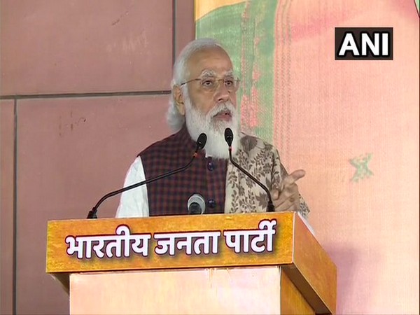 Prime Minister Narendra Modi at victory meet (Photo/ANI)