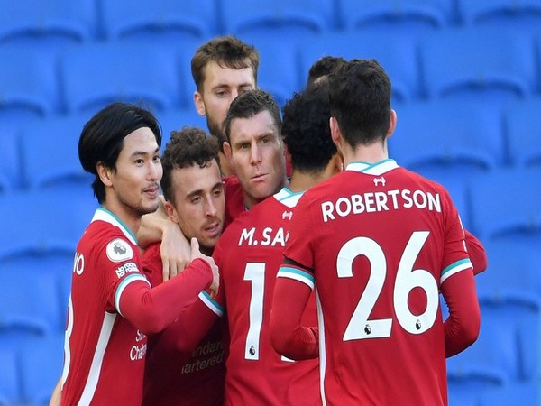 Liverpool celebrates after Diogo Jota's goal (Photo/ Liverpool FC Twitter)
