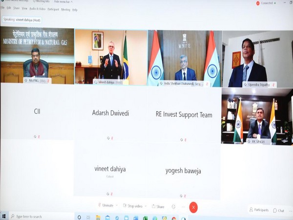 Ministers interacting during third RE-INVEST 2020. (Photo credit: Twitter/Dharmendra Pradhan)