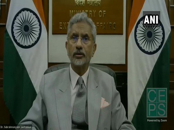 External Affairs Minister S Jaishankar speaking at Centre for European Policy Studies. Photo/ANI