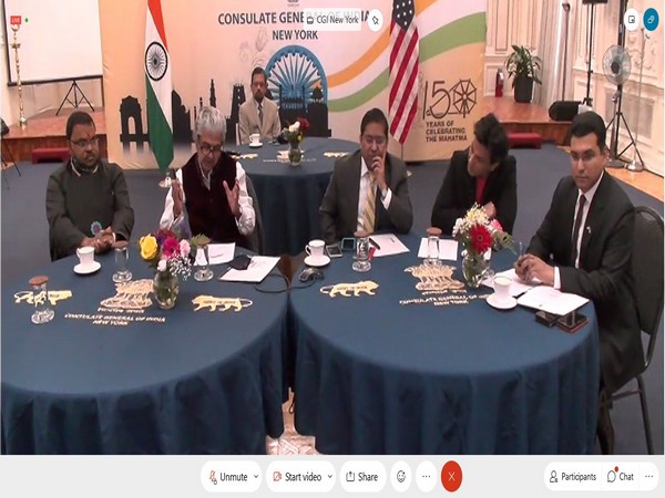 A visual of the virtual meeting in Jammu. Photo/ANI