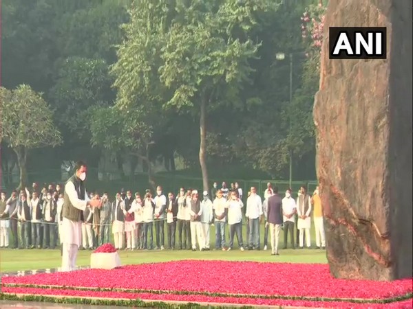 Congress leader Rahul Gandhi at Shakti Sthala on Thursday. [Photo/ANI]