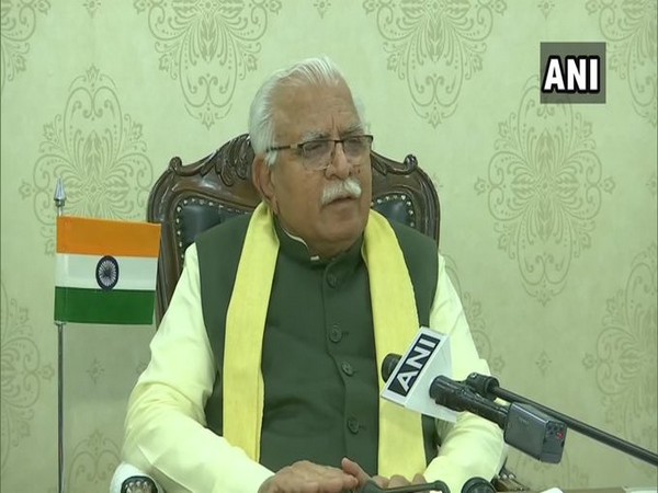 Haryana CM Manohar Lal Khattar speaking to ANI on Saturday. Photo/ANI